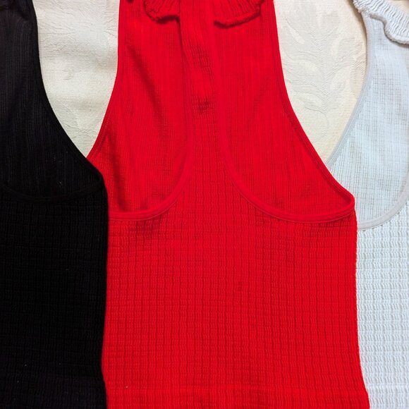 Lot of 3 Free People Intimately Take Me Back Brami Tops M/L Red White Black - Picture 11 of 13